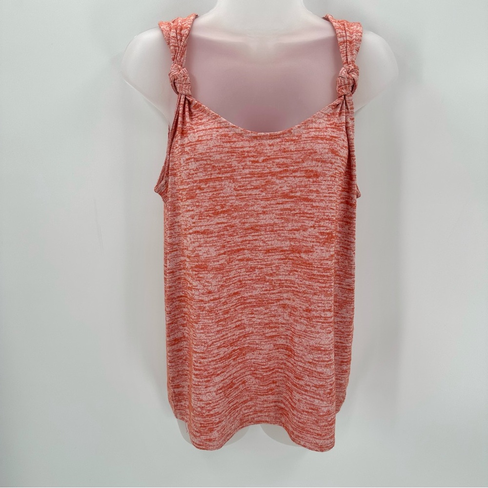 Market & Spruce Tank Top Women’s M Orange Marled Knit Knotted Strap Casual Vacay